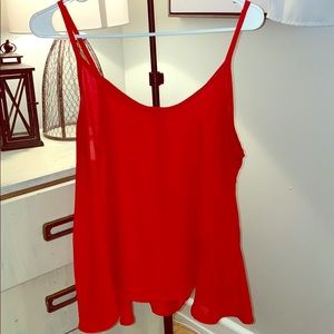 Red sheer spaghetti strap